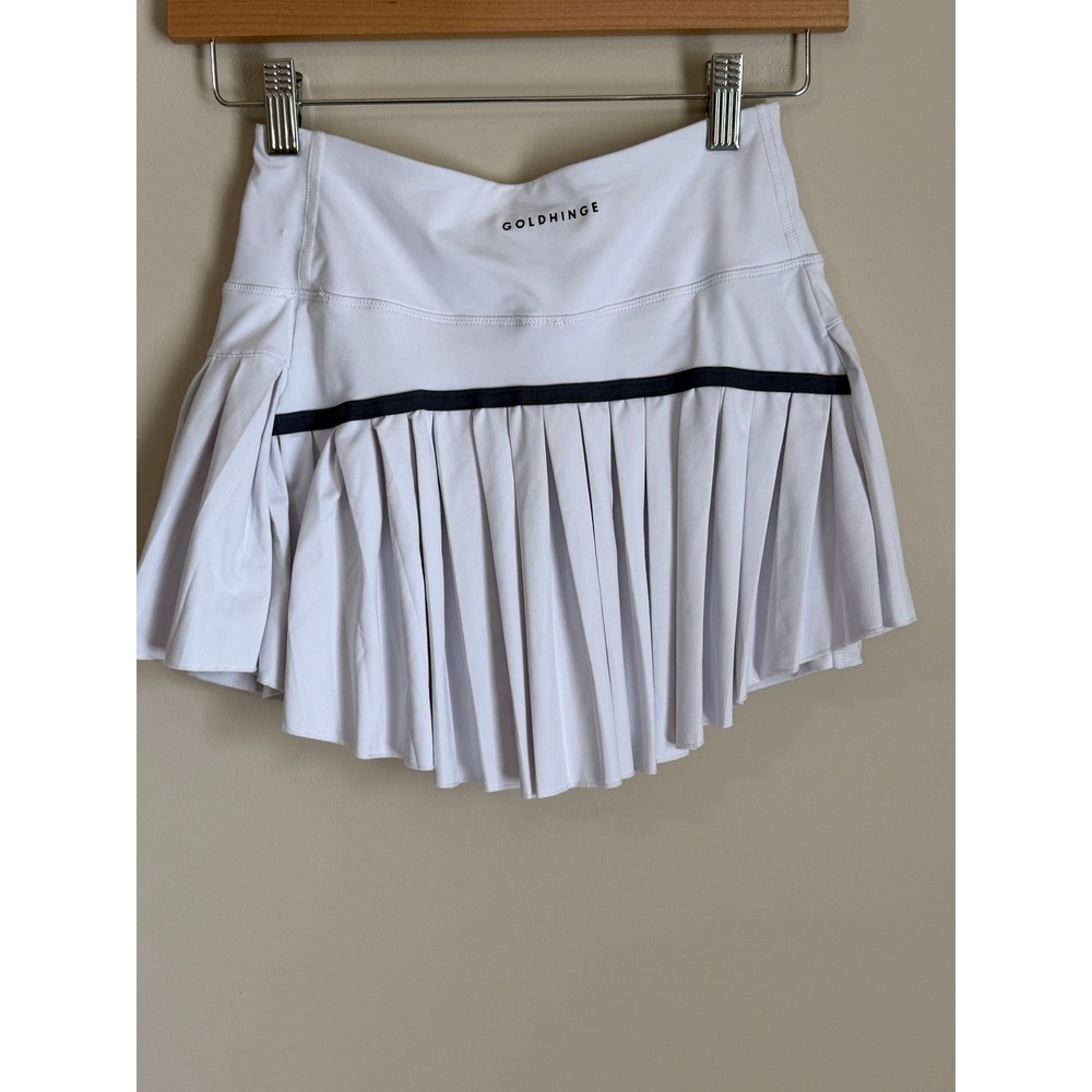 Goldhinge Pleated Skort Womens Size S White Tennis Pickleball Skirt